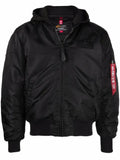 Alpha Industries logo zipped bomber jacket