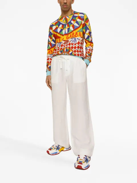 Dolce & Gabbana geometric-print silk jumper