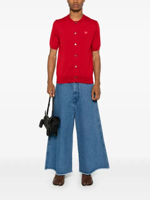 Comme Des Garçons Play Heart-patch short-sleeve cardigan