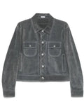 Thom Browne contrast-stitch suede jacket