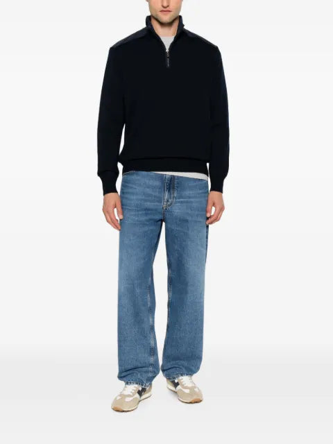 Paul & Shark quarter-zip panelled sweater
