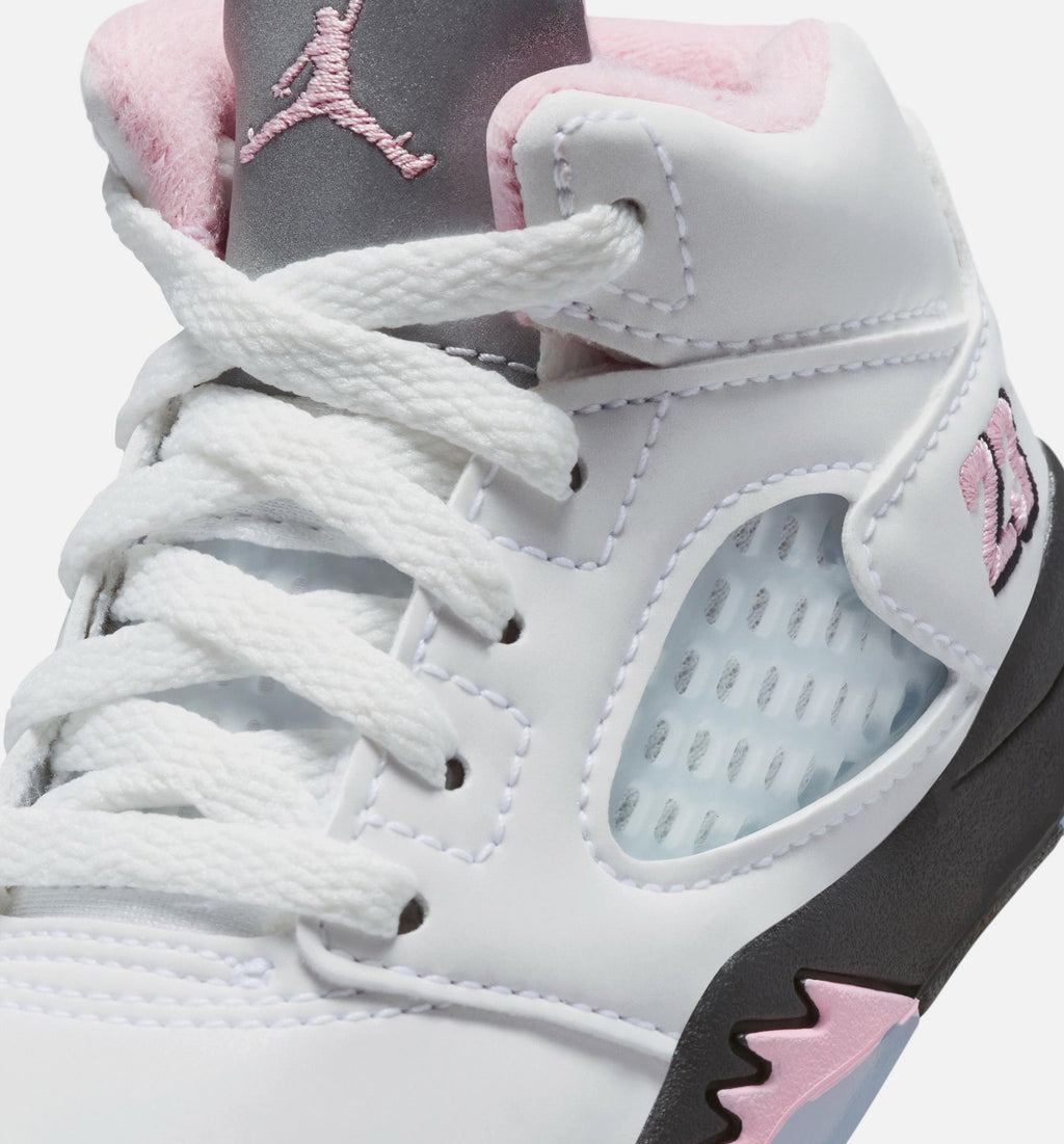 Air Jordan 5 Retro Medium Soft Pink Baby & Toddler Sneakers - White / Black / Medium Soft Pink