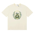 Rhude Laurel Crest Badge Graphic Oversized Tee Cream