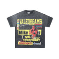 VALE USA Washed Black Boxing Graphic T-Shirt