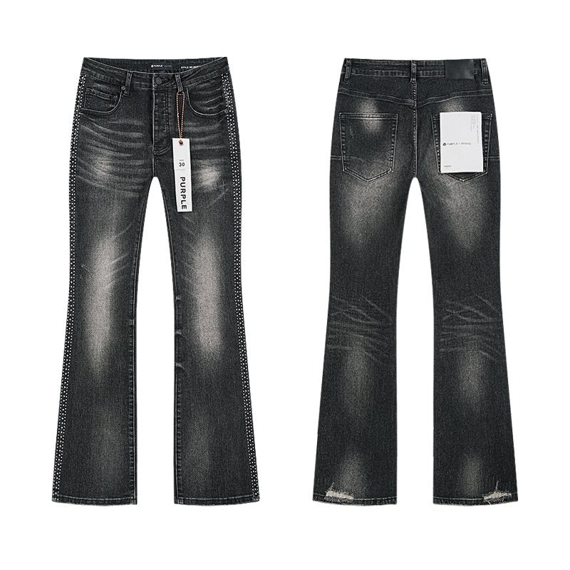 Purple Brand Studded Side-Trim Washed Jeans