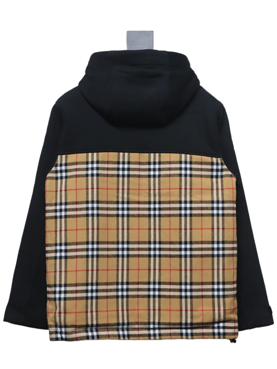 Brand Check Hood Cotton Beige Black Jacket